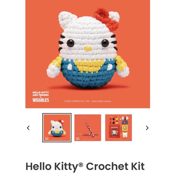 The Woobles Wobbles Crochet Kit For Beginners Hello Kitty Brand New - Picture 8 of 10